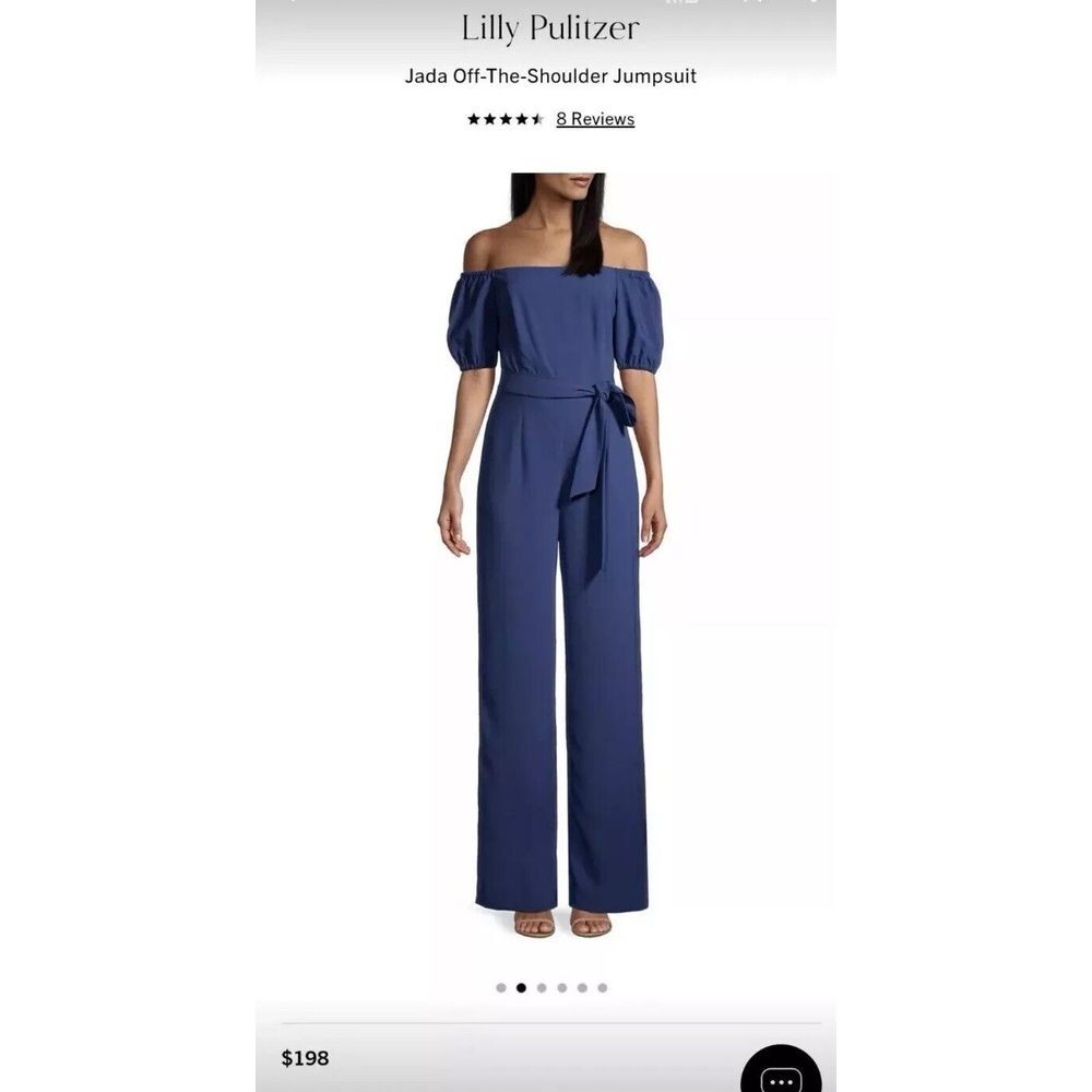 Lilly Pulitzer Jada Jumpsuit Women's‎ Sz10 Oyster Bay Navy EUC Shower Msrp $198 - Picture 13 of 14